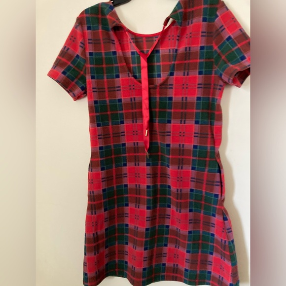 Checkered fleece dress - Picture 2 of 3